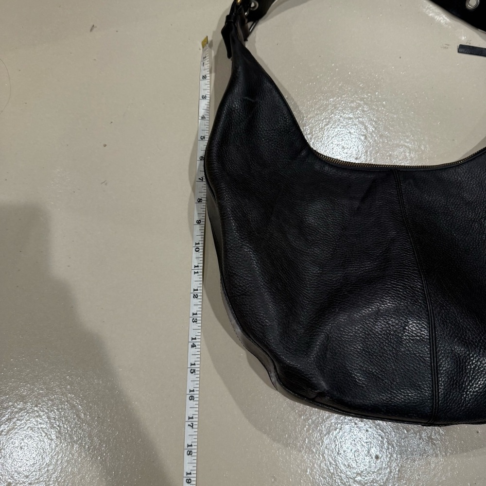SOLD Vintage Banana Republic Black Leather Hobo Bag shoulder purse grunge everyd - Picture 14 of 16
